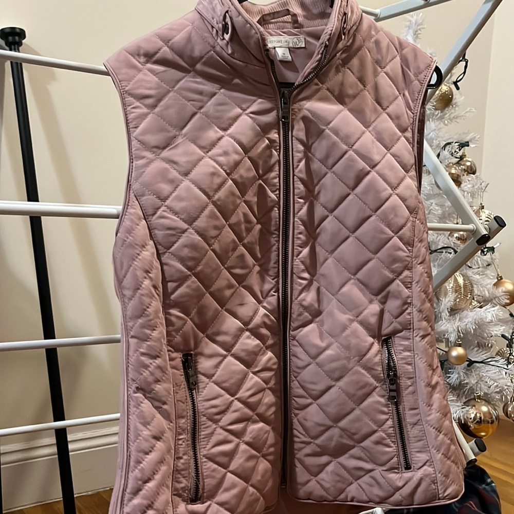 Pink quilted vest